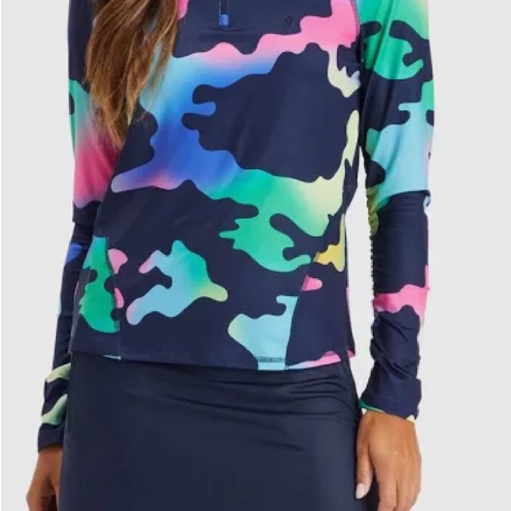 G/FORE Womens Gradient Camo Quarter Zip Twilight - SS23